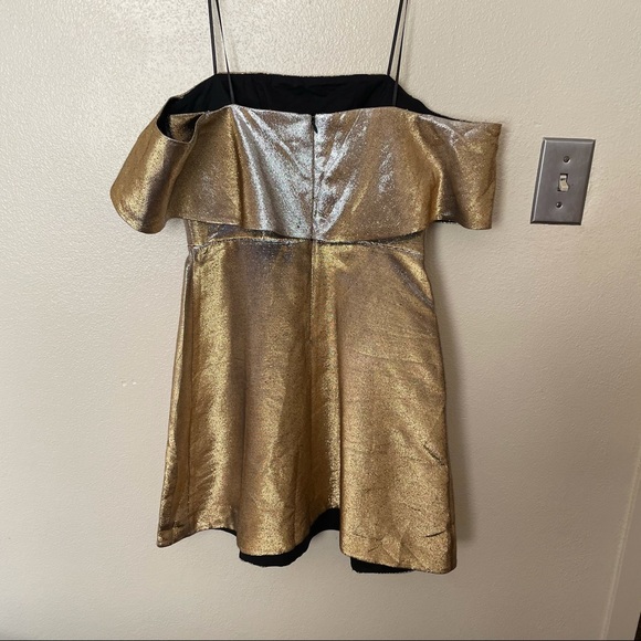 Sandro Paris • Metallic Palacio Off Shoulder Dress - Picture 3 of 8